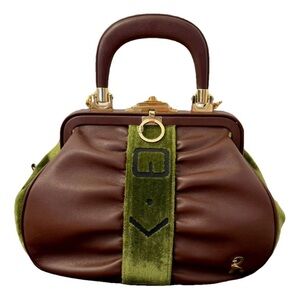 Roberta di Camerino Brown and Green Satchel